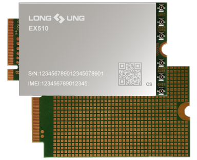 EX510 無線模塊是龍尚科技研發的一款支持 5G NR/LTE-FDD/LTE-TDD/ WCDMA/GNSS 等多個頻段的 M.2 接口通訊模塊